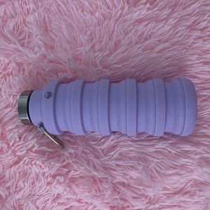 Purple flexible collapsible water bottle